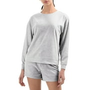 Ladies Super Soft Pre-Washed Casual 2 Piece Lounge Sets Top and Shorts Sleepwear Loungewear Pajamas sets with Pockets