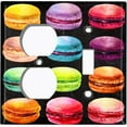 thumbnail image 4 of Metal Light Switch Plate Cover Colorful Macarons French Desserts CAK018, 4 of 13