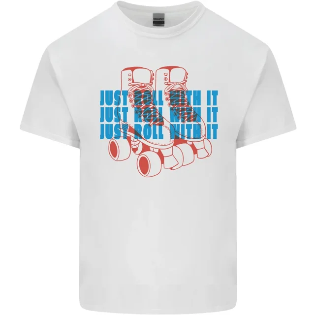 T-shirt Graphique Rétro « Just Roll With It » de Patinage à Roulettes, pour Hommes et Femmes jusqu'à 3TG