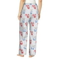 thumbnail image 3 of Xecao Red Squirrel And Blue Rabbit Women's Straight Lounge Pajama Pants: The Epitome of Relaxed Sleepwear, 3 of 9