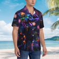 thumbnail image 5 of Daiia Glowing Chameleon Fantasy Art Hawaiian Shirt for Men Gentle Cotton Regular Short Sleeve Casual-Small, 5 of 9