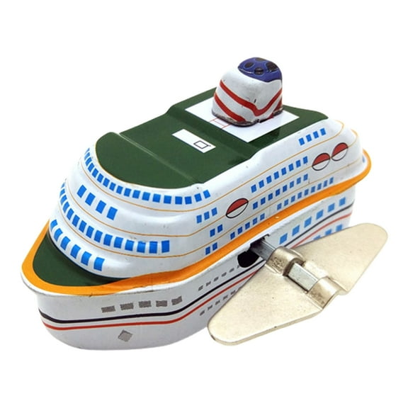 Zeiwohndc Collectible Vintage Cruise Ship Toy Iron Wind Up Figurine for Kids and Parties