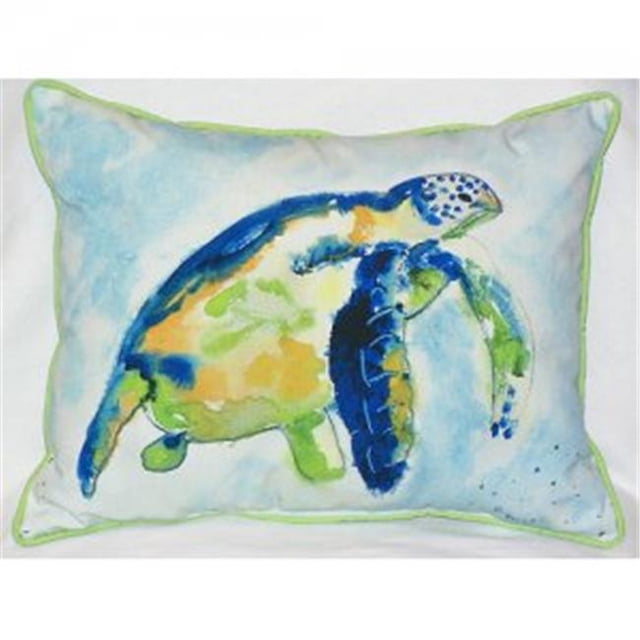 Betsy Drake HJ134 Coussin Décoratif Bleu Tortue de Mer pour Intérieur et Extérieur - 16 x 20 Po