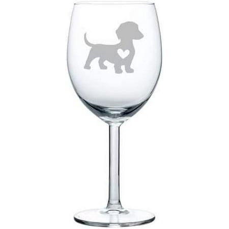 

Wine Glass Goblet Cute Dachshund With Heart (10 Oz)