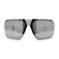 thumbnail image 4 of Locs USA Flag Oversized Wrap Around Gangster Plastic Biker Sunglasses [White - Silver Mirror], 4 of 7