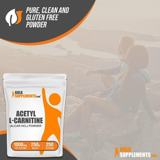 bulksupplements pure acetyl l-carnitine alcar powder BulkSupplements.com Acetyl L-Carnitine Powder - ALCAR Powder, Acetyl L- Carnitine 1500mg, Carnitine Supplement - Gluten Free, 1500mg per Serving,  250g (8.8 oz) (Pack of 1)