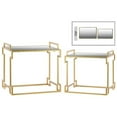 thumbnail image 1 of Urban Trends Collection 36122 Metal Rectangular Nesting Accent Table with Mirror Top Side Handles - Round Base, Metallic & Gold - Set of 2, 1 of 1
