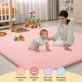 thumbnail image 4 of babyeap Baby Play Mat,50"x50" Playpen Mat,1.3" Extra Thick Crawling Mat for Floor Cushion,Removable Washable Cover Playmat for Babies Toddlers Infant,Pink, 4 of 7