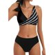 thumbnail image 5 of Gibobby Conjunto de traje de baño de bikini Traje de baño de piezas de talle para mujer(Negro,G), 5 of 5