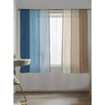 thumbnail image 2 of Sheer Curtains 2 Panels Set, Retro Farmhouse Blue and Brown Ombre Wood Grain Window Sheer Curtains for Living Room/Bedroom, Light Filtering Rod Pocket Voile Drapes, 52" W x 63" L, 2 of 7
