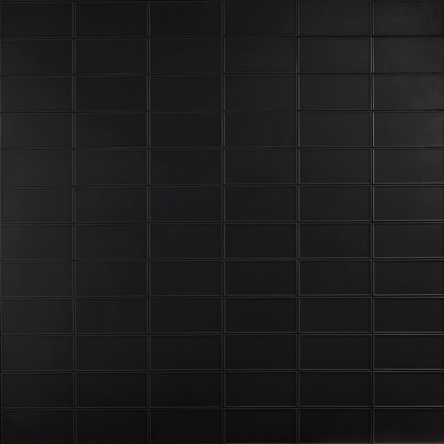 Victoria Border Black 4 in. x 8 in. Matte Ceramic Wall Tile (28 Pieces