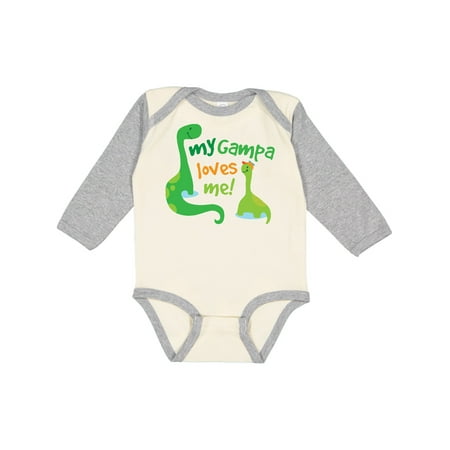 

Inktastic Gampa Loves Me Dinosaur Gift Baby Boy Long Sleeve Bodysuit