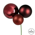 thumbnail image 2 of Vickerman 18" Burgundy Ball Ornament Christmas Pick, Pack of 2, 2 of 2