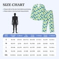 thumbnail image 4 of Picia Cute Dinosaur Blue Green Pattern Men’s Long-Sleeve Sleepwear Set - Soft 2-Piece Loungewear with Pockets, Comfy PJs for Relaxing Nights-Medium, 4 of 7