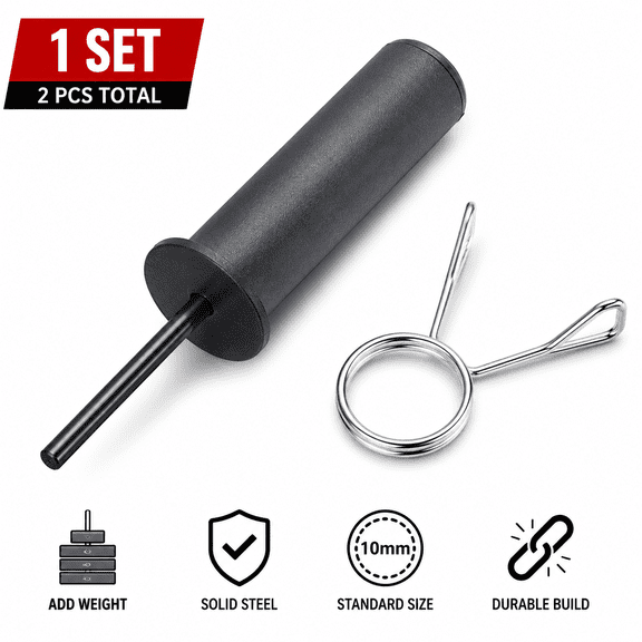 PERFECTREE Gym Weight Stack Extender Pin 10x110mm Steel Loading Pin with Spring Collar for Cable Machine Home