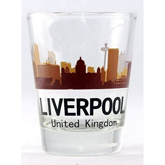 Liverpool England Sunset Skyline Shot Glass