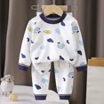 thumbnail image 2 of TOWED22 Toddler Long Sleeve Pajamas Soft Kids Fall Winter Pjs Pajamas 2 Piece Jammies 6-12 Months 12-24 Months 2t 3t 4t 5t 6t 7t 8t 9t Children(Navy,7-8 Y), 2 of 5