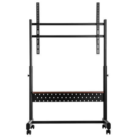 Heavy-Duty Universal TV Stand Cart for 55-100 Inch Screens – Adjustable Height, Mobile Base, Media Tray, Supports up to 205lbs