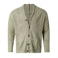thumbnail image 4 of Dpytoraw Male Sweater Cardigan Lapel Long Sleeved Flower Knitted Jacket, 4 of 5