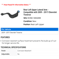 thumbnail image 2 of Rear Left Upper Lateral Arm - Compatible with 2009 - 2017 Chevy Traverse 2010 2011 2012 2013 2014 2015 2016, 2 of 2