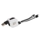 thumbnail image 3 of Cable retráctil USB, 3 en 1 cable USB USB, adaptador de cable de carga múltiple, diseño aerodinámico, 3 of 9