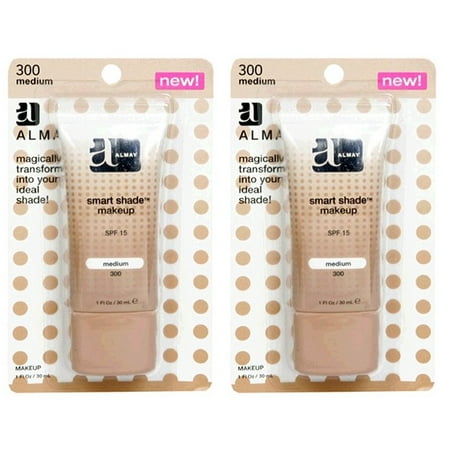 Almay Smart Shade Makeup with SPF 15, Medium 300, 1 Oz (Pack of 2) + Old Spice Deadlock Spiking Glue, Travel Size, .84 Oz