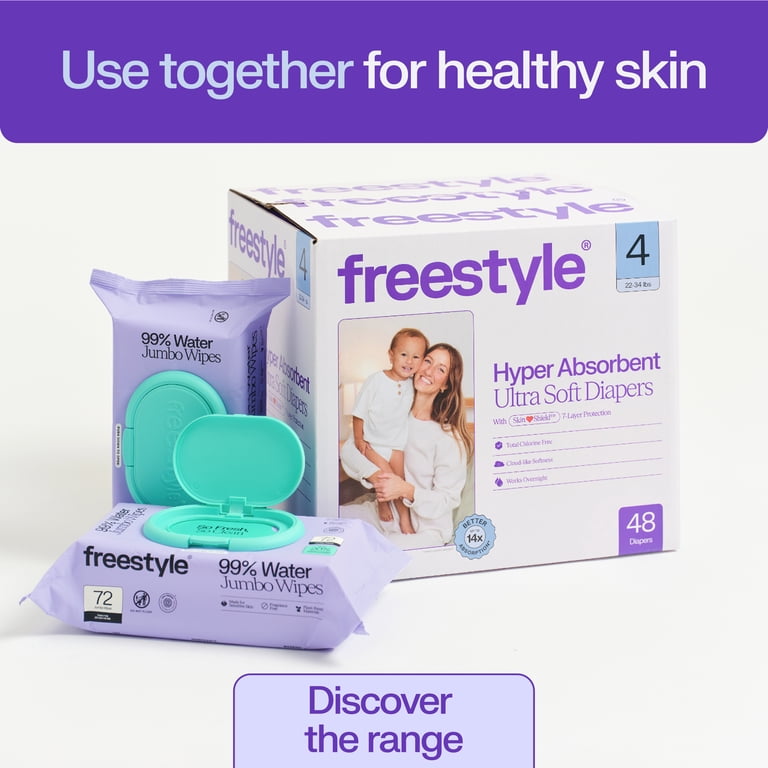 Freestyle Total Chlorine Free Baby Diapers, Size 2, 56 Count photo 6