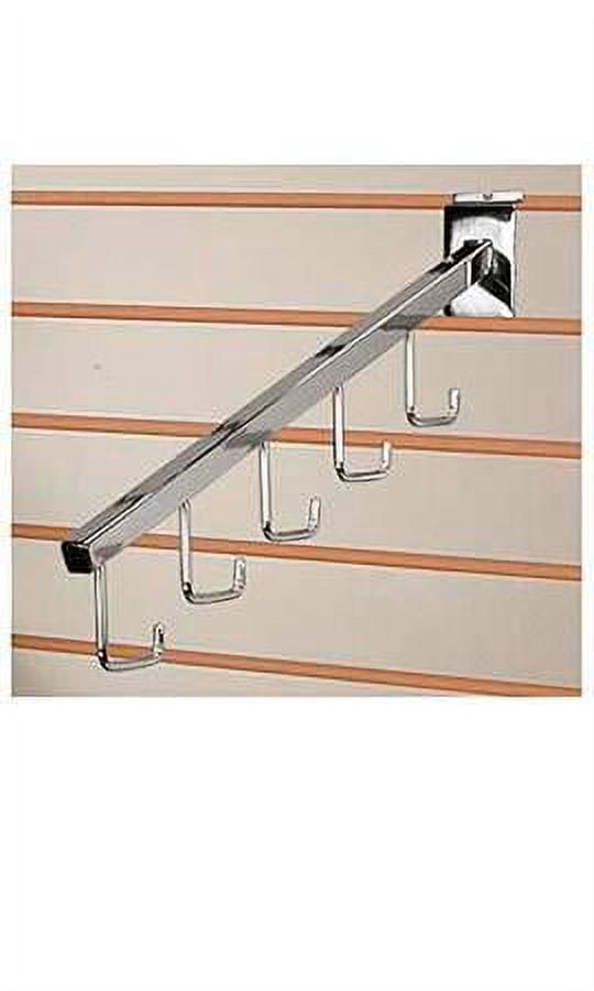 Chrome 5-J-Hook Waterfall for Slatwall - Pack of 10