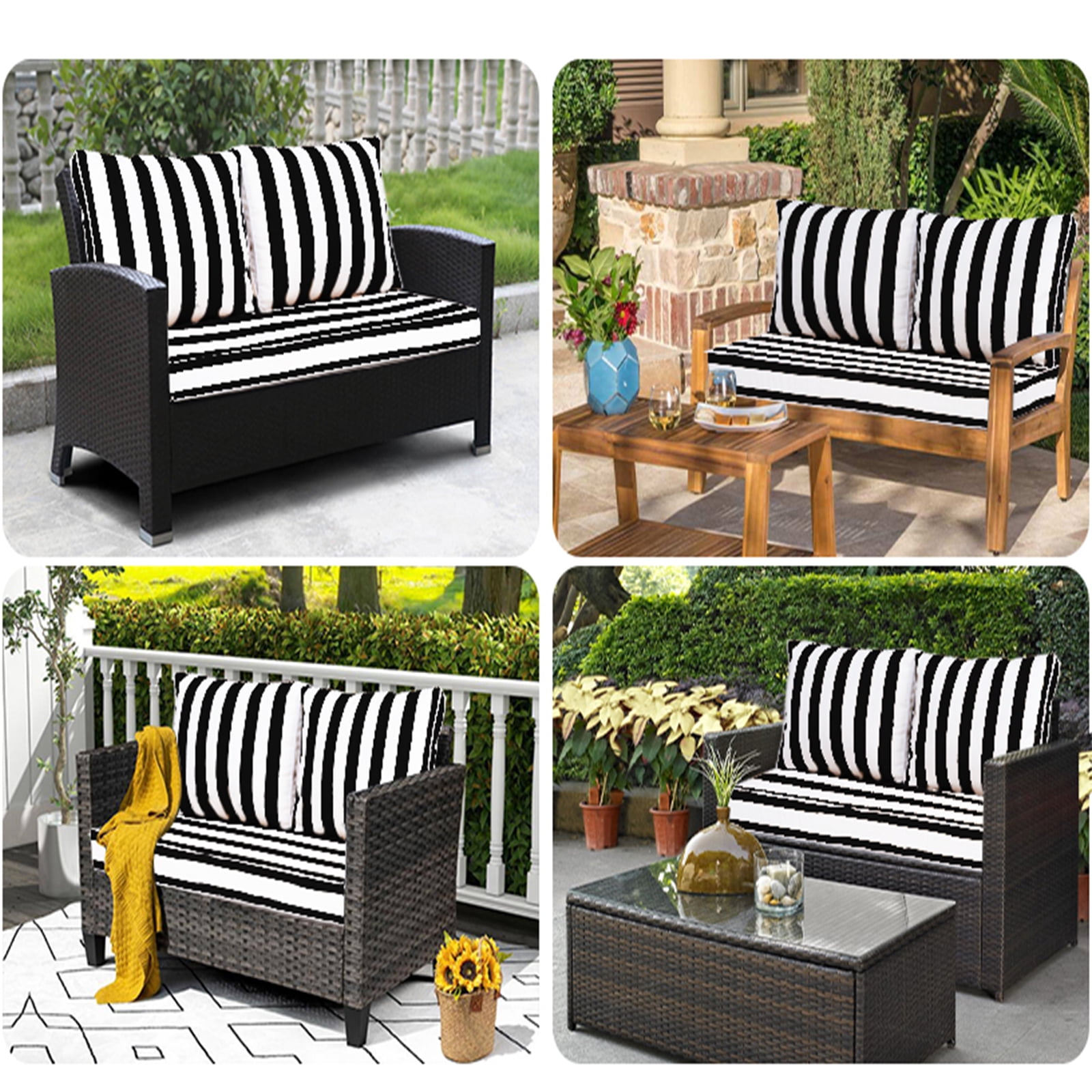 swing Outdoor Loveseat Cushion Set 48 x 24 inch,Waterproof Weather & Fade Resistant Seat and Backrest Cushion Set for Couch, Swing, Bench