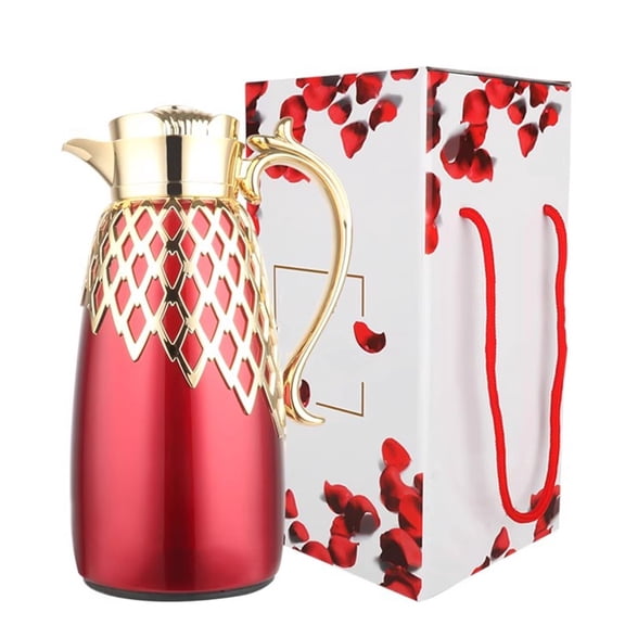 Thermal Coffee Carafe Vacuum Flask with Glass Liner,Vacuum Insulated Jug Thermo Water Bottle,Double Walled Vacuum Water and Beverage Dispenser