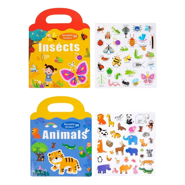 2x Libro de Reutilizable, Juguete Conoscitivo, Juguetes Educativos, 5 para Y Niñas Sunnimix Libro de pegatinas