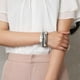 Bracelet en Cuir Tressé Exquis à la Main Bracelet Femmes Gris – image 3 sur 6