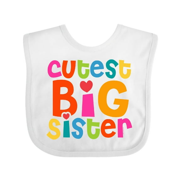 Inktastic Cutest Big Sister Girls Baby Bib