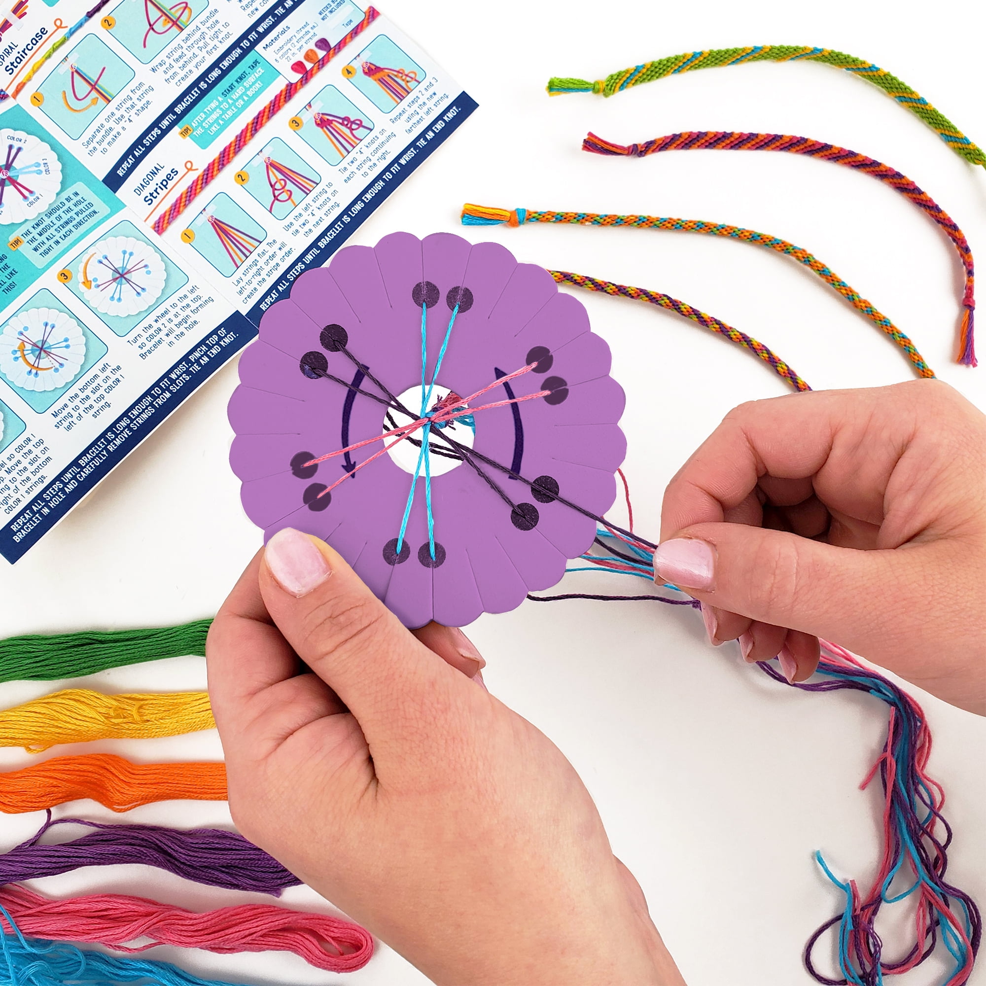 Hello Hobby Make Your Own Embroidery Thread Friendship Bracelets Child Craft Kit Walmart