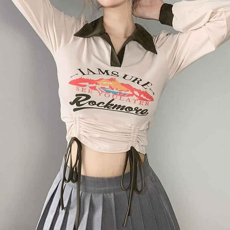 DanceeMangoos Fairy Grunge Clothes Women Y2K Shirts Long Sleeve