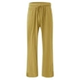 thumbnail image 6 of Women's cotton and linen leggings, high-waisted, casual, loose-fitting, straight-leg with pockets., 6 of 9
