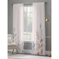 thumbnail image 5 of Spring Floral Semi Sheer Curtains 108 Inch Length 2 Panels Set, Colorful Watercolor Botanical Sheer Kitchen Curtain Privacy Voile Window Curtain for Living Room Bedroom Rod Pocket Drapes, 5 of 7