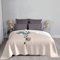 thumbnail image 3 of Boho Plants Bouquet Throw Blanket, Super Soft Anti-Pilling Flannel Bed Blankets, 80"x60", 3 of 8
