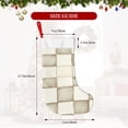 thumbnail image 2 of Flannel Christmas Stocking 17.7×11×7in Soft And Light Touch Good Socks Splicing Design Can Be Used For Hanging Beige Checked Hand-Drawn Sketch_4, 2 of 8