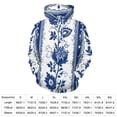 thumbnail image 2 of Blue Floral Stripe Pattern 3d Sweatshirts Hoodie Fashion Casual Personality Men's Women Street Hoodie Pullovers Long Sleeve Comfortable Top, 2 of 6