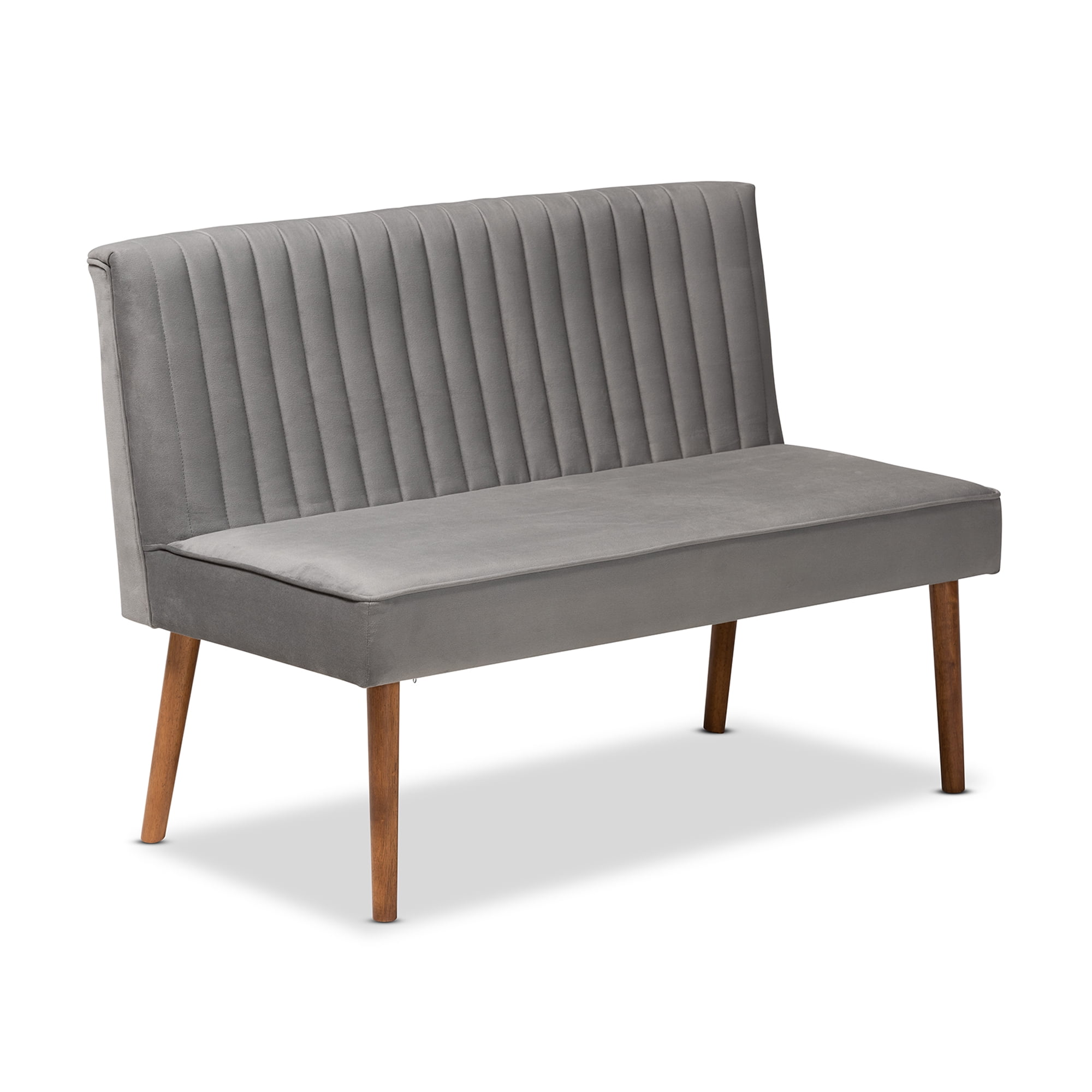 Baxton Studio Alvis Mid-Century Dining Nook Set, 5-Piece, Walnut Brown