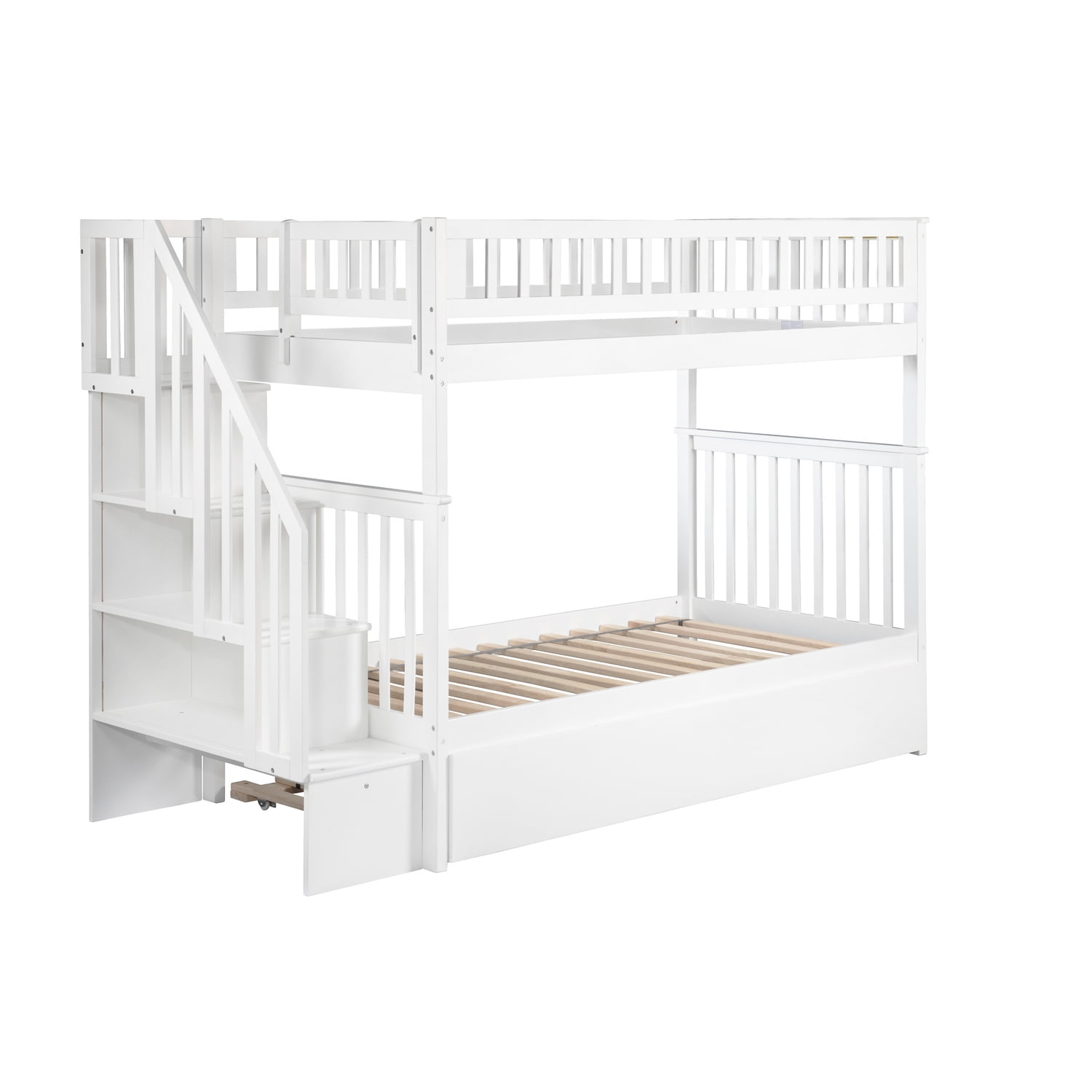 Atlantic Furniture Woodland Staircase, Nantucket Twin Over Full Bunk Bed