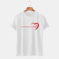 thumbnail image 2 of Hombres y mujeres Parejas Mangas caídas Estampado de San Valentín Blusa suelta de manga corta Pompotops  oipoqjl3533, 2 of 7