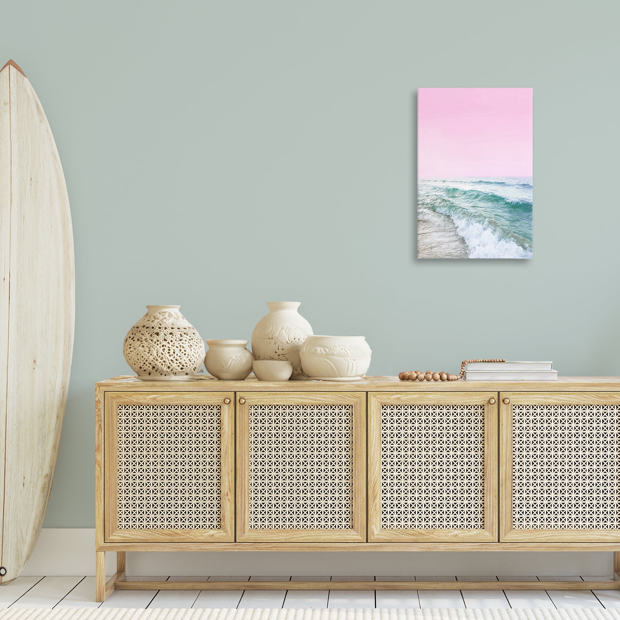 Stupell Industries Pink Winter Sea Coastal Photography Gallery Wrapped Canvas Art Print Wall Art, 20 x 30