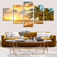 thumbnail image 2 of 5 Panel Abstract Music Notes Poster Picture Printing Canvas Painting Wall Artwork, Modern HD Creative Modular Canvas GIclee Art Home Wall For Living Room Office Decoration(60"Wx32"H Frame), 2 of 7