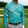thumbnail image 2 of IAJDKMEK Men's Long Sleeve Printed Sport Shirt – All-Over Pattern, Collared Shirt Men, Casual Athletic Top, Comfortable Active Wear for Men,Cyan 3XL, 2 of 4