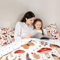 thumbnail image 4 of Homewish Dreamy Boho Mushrooms Twin Comforter Sets,Butterfly Floral Bedding Set,White Red,Reversible,2-Piece,1 Comforter and 1 Pillowcase, 4 of 7