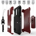 thumbnail image 6 of Case with Clip for LG Zone 4, Burgundy Tri-Shield Rugged Cover and Belt Holster [Kickstand + Card Slot + Strap] for LG Zone 4, Risio 2, Risio 3, Rebel 2, Rebel 3, 6 of 7