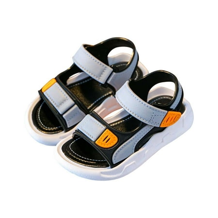 

FRSASU Kids Sandals Clearance Summer Middle and Big Boys Outdoor Non-slip Soft-soled Beach Sandals Gray 9-10 Years