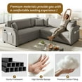 thumbnail image 4 of LLappuil Sectional Sofa, 85" Sectional Couch with Pull Out Sofa Bed King Size, 5 Seat Sofa Convertible Sofa Bed for Living Room Light Gray, 4 of 10